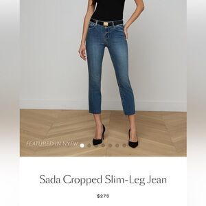L’AGENCE 24” Sada Ankle-Length Cropped Jeans in Denim Blue